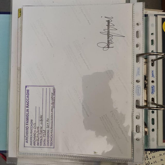 Red Andrea Raccagni, 1958, Mixed Media For Sale - Image 8 of 10