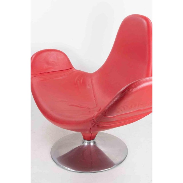 Red Leather Calla Armchair by Stefano Giovannoni for Domodinamica, 1980s For Sale - Image 6 of 7