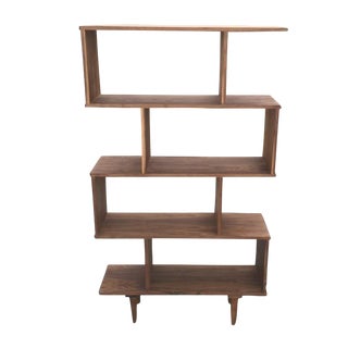 Mid Century Custom Cubist Book Case Wall Unit For Sale