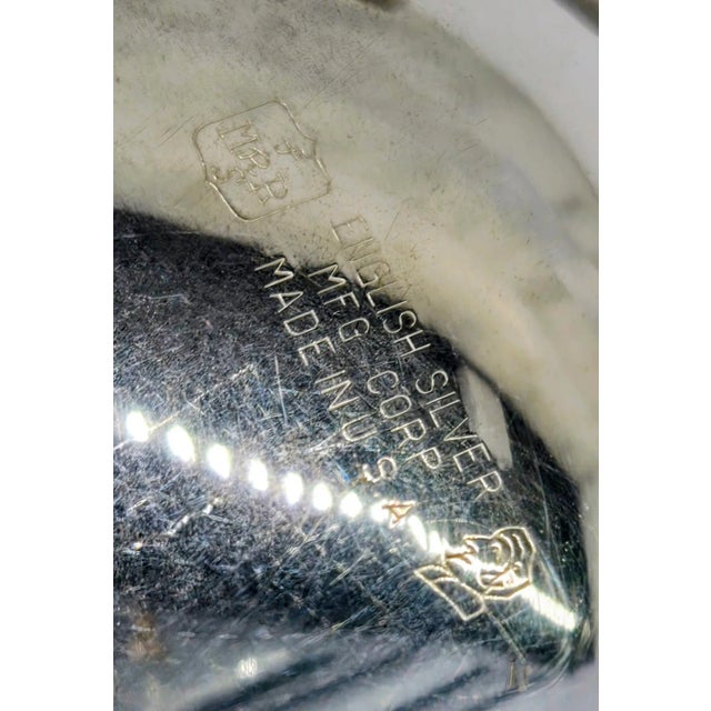 Mid 20th Century English Silver MFG Corp Silver-Plated Floral Rim Serving Platter For Sale In Dallas - Image 6 of 6