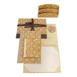 1970s Vintage Italian Paper Set of Desk Accessories- 6 Pieces