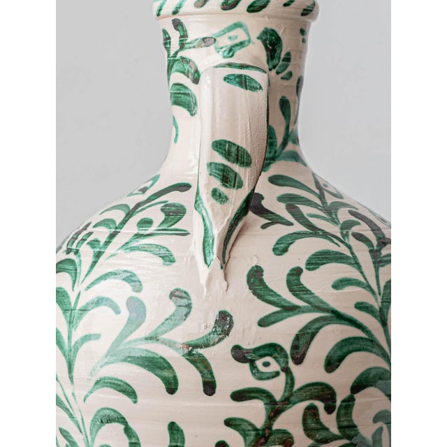 Spanish Revival Ceramic Table Lamps with New Linen Shades, 2010s, Set of 2 For Sale - Image 12 of 18