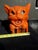 Vintage Molded Papier-Mâché Halloween Orange Cat Candy Container / Lantern For Sale - Image 9 of 11