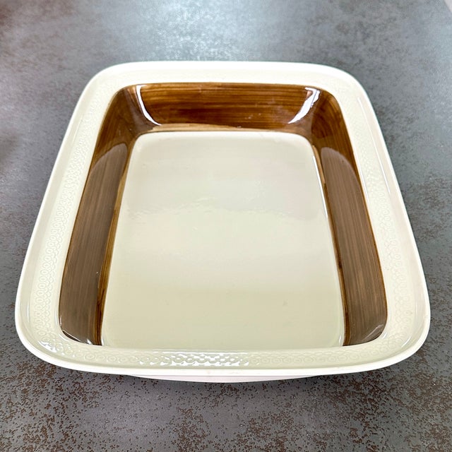 Vintage Scandinavian Dish in Beige and Chocolate from Rörstrand Forma, 1980s For Sale - Image 6 of 8