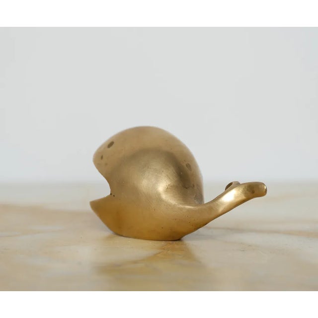 Mid-Century Modern Vintage Whale-Shaped Brass Ashtray, 1950s For Sale - Image 3 of 7