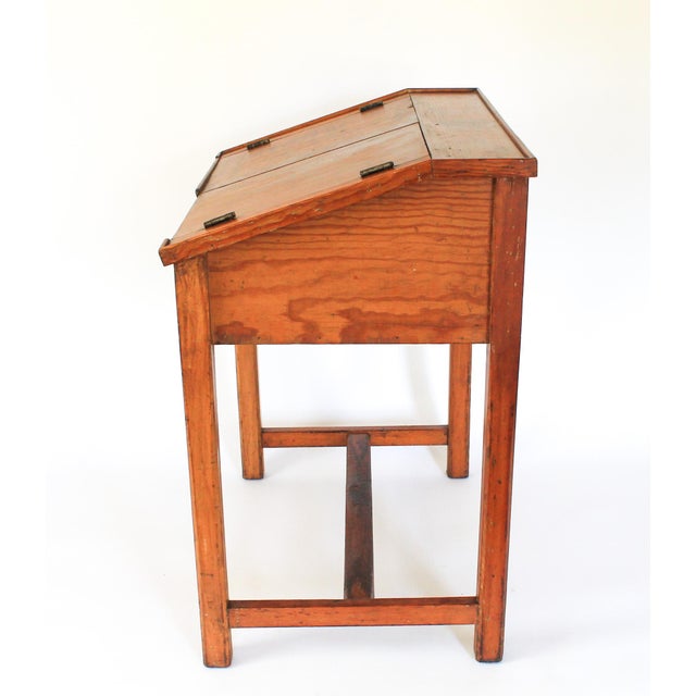 19th Century School Masters or Shopkeepers Slant Front Desk For Sale - Image 4 of 11