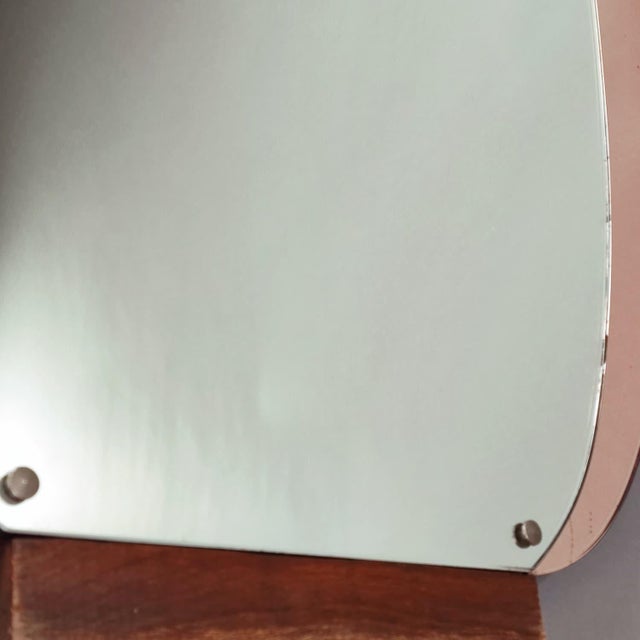 Glass Large Mirror with Shelf, Crystal Art Design, 1950s For Sale - Image 7 of 8