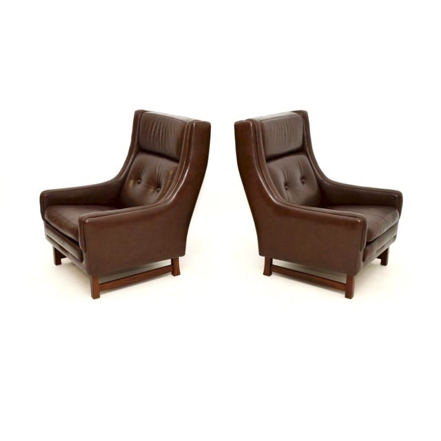1970s Vintage Leather Lounge Chairs by Torbjörn Afdal for Bruksbo, 1970s, Set of 2 For Sale - Image 5 of 11