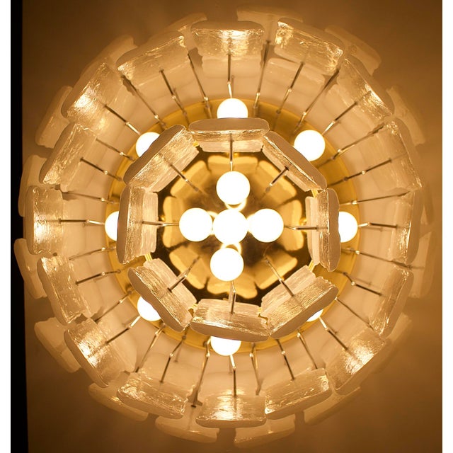 Gold Large Murano Glass and Brass Ceiling Light, 1970s For Sale - Image 8 of 11