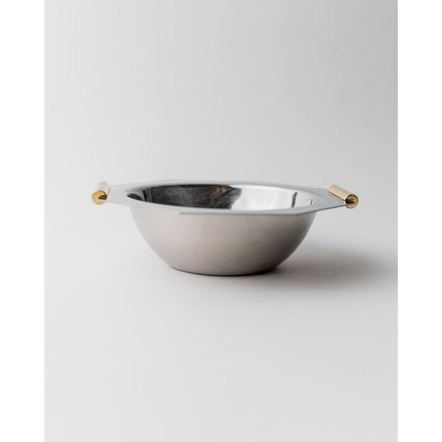 Vintage Stainless Steel Bowls with Gilt Handles, 1980s, Set of 6 For Sale - Image 4 of 11