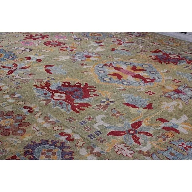 Handwoven Persian Sultanabad Area Rug 13’7″ X 19’5″ For Sale - Image 11 of 12