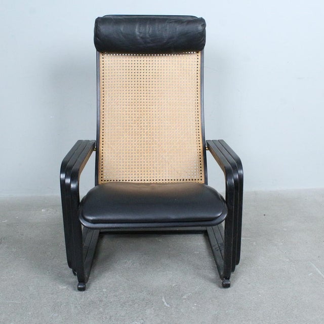 Vienna Weave and Leather Lounge Chair, 1980s For Sale - Image 6 of 8