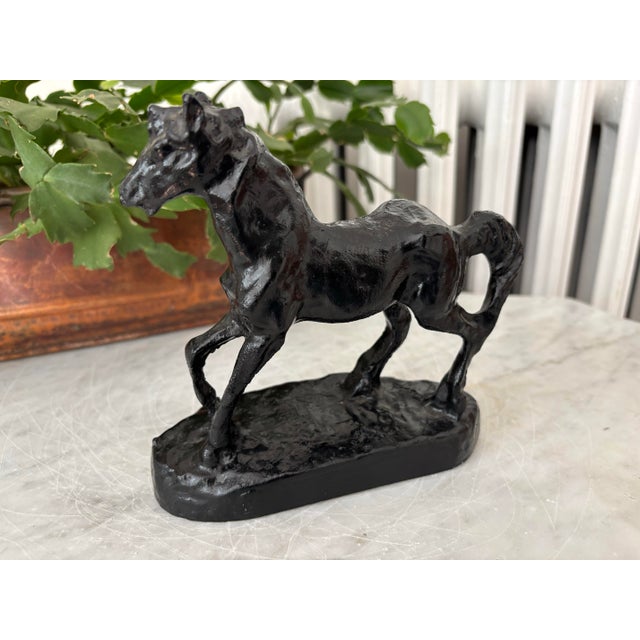 Vintage Black Coal Horse Figurine, 1980s For Sale - Image 4 of 5