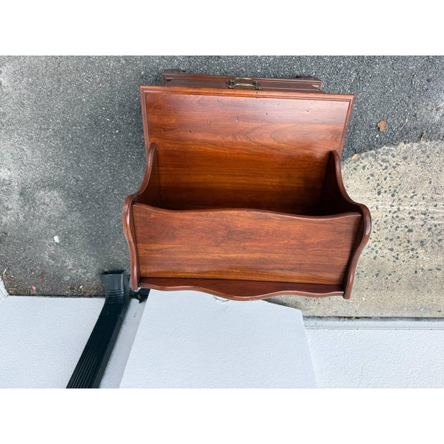 Pair of Chippendale Style Vintage Solid Cherry Wood Nightstands by Henkel Harris For Sale - Image 11 of 17