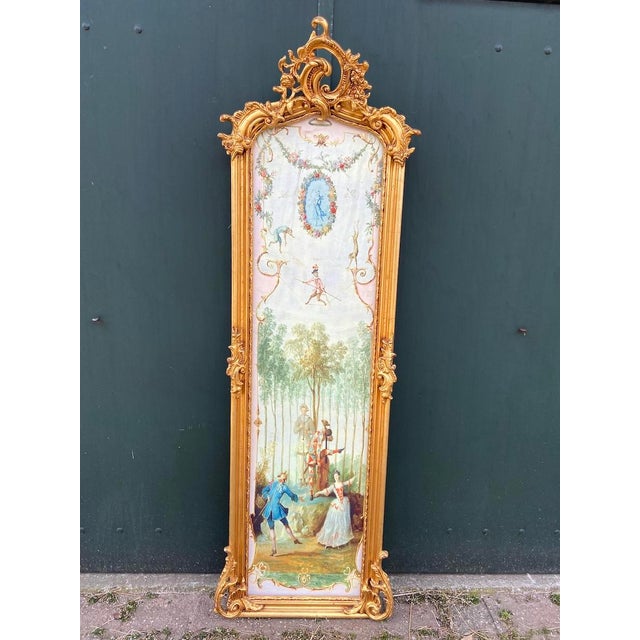 1970s French Louis XVI Gold Beech Wall Artwork Framed - 1 Piece For Sale - Image 10 of 13