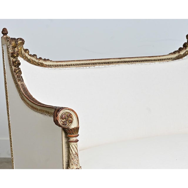 French 19th Century Louis XVI Style Parcel Gilt Canapé For Sale - Image 13 of 13