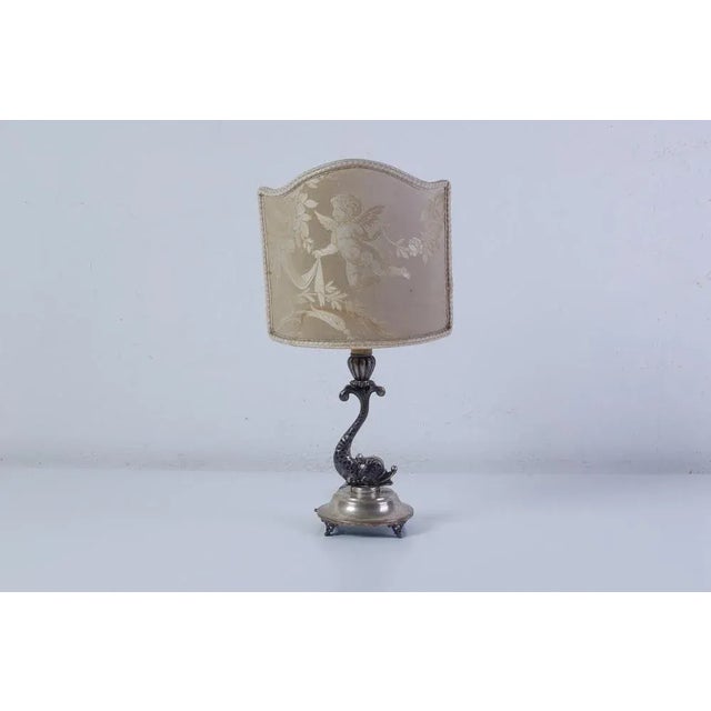 Antique Dolphin Table Lamp with Silver Base, 1890s For Sale - Image 10 of 10