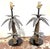 Late 20th Century Pair of British Colonial Style Tole and Rope Double Palm Tree Lamps For Sale - Image 9 of 12