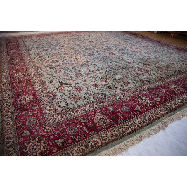 Old New House Vintage Tabriz Square Carpet 11'9" X 11'10" For Sale - Image 4 of 13