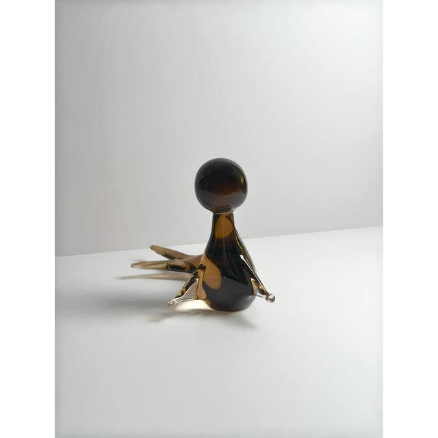 Glass Murano Smoked Sommerso Glass Seal by V. Nason, Italy 1970s For Sale - Image 7 of 10