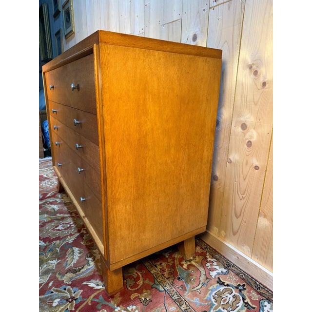 1950s Vintage Oak Chest of Drawers with Splayed Legs, 1950s For Sale - Image 5 of 9