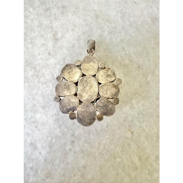 Large Vintage Coral and Sterling Silver Pendant For Sale - Image 4 of 5