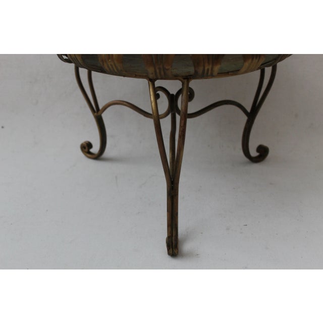 Tripod Painted Plant Stand Mid Century Hollywood Regency For Sale In Miami - Image 6 of 8