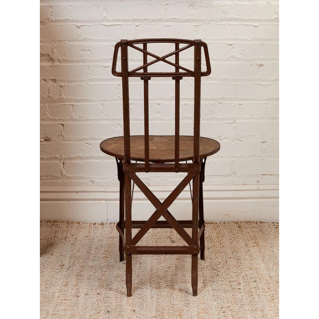 Mid-Century Modern Cast Metal Folding Chair Imperial Steel Corp Chicago Il. Antique 1920s For Sale - Image 3 of 8