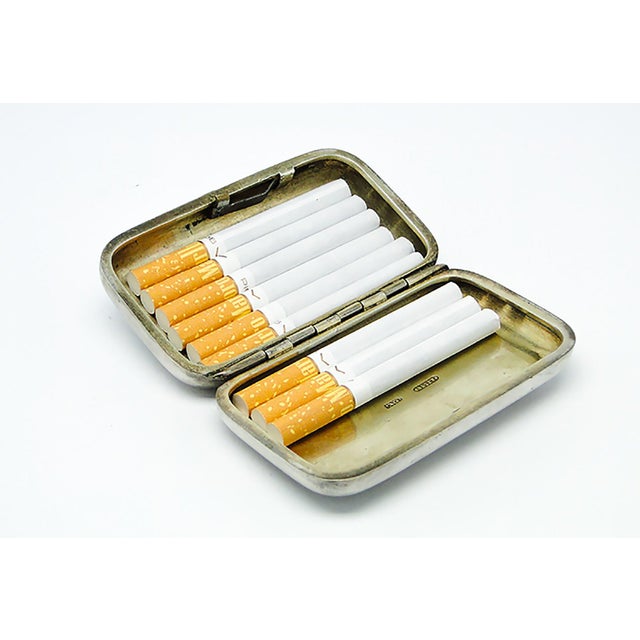 Silver Art Deco Cigarette Case from Fraget, Poland, 1930s For Sale - Image 8 of 9