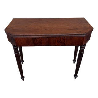 Antique Mahogany Sheraton Flip Top Game Table, Salem or Boston, Massachusetts, Circa 1810s For Sale