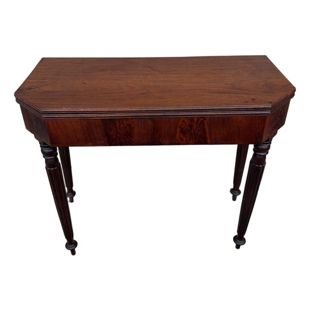 Antique Mahogany Sheraton Flip Top Game Table, Salem or Boston, Massachusetts, Circa 1810s For Sale