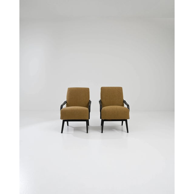 1960s Czech Upholstered Armchairs by TON, A Pair For Sale - Image 4 of 12
