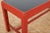 Wood Wooden Side Table with Red Lacquer Black Glass Top For Sale - Image 7 of 13