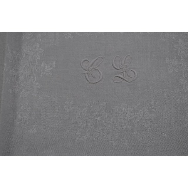 Set of 6 French Dinner Napkins With "Cl" Monogram in White Damask Cotton, 1930s For Sale - Image 11 of 12