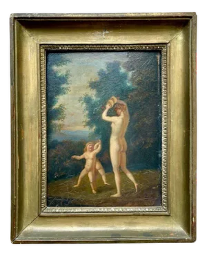 Jacques-Antoine Vallin, Love Chained by Venus, 1700s-1800s, Oil on Wood