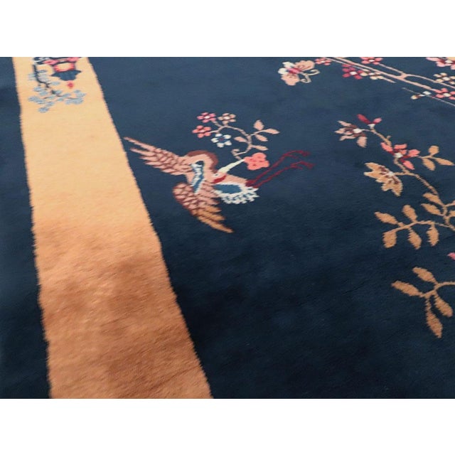 Mid 20th Century Galerie Shabab Collection Mid-20th Century Handmade Chinese Art Deco Accent Rug For Sale - Image 5 of 9