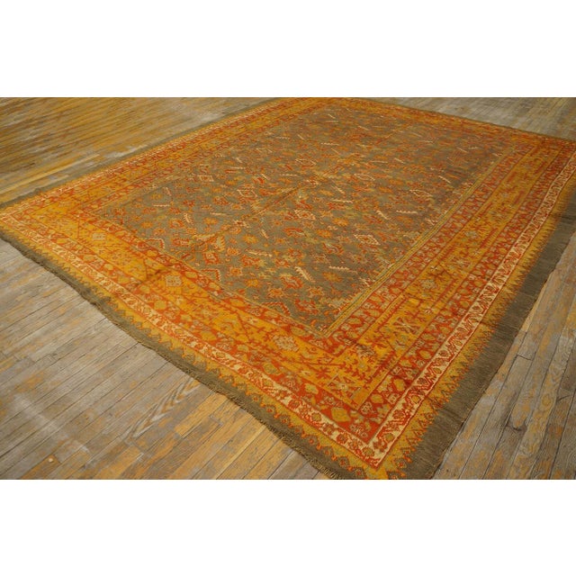 Late 19th Century Turkish Oushak Carpet ( 9'7'' x 11'3'' - 292 x 343 cm)