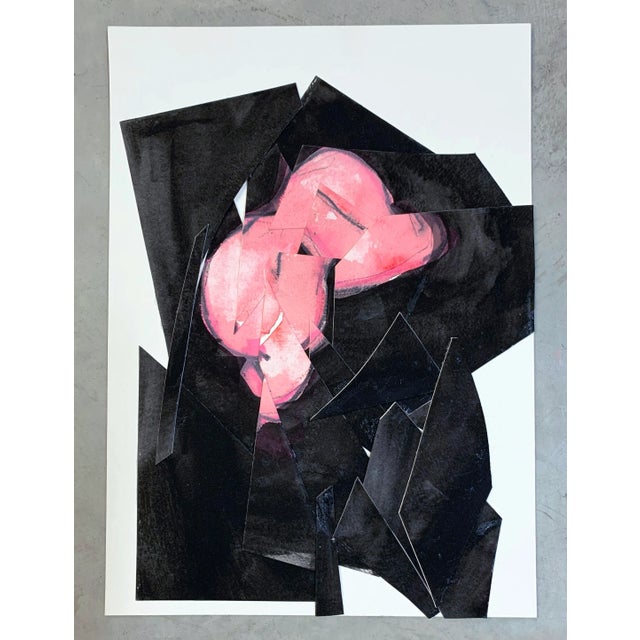 Finding shape while drawing the inside out. Fragmented woman is part of a series of drawings and collage works on paper...