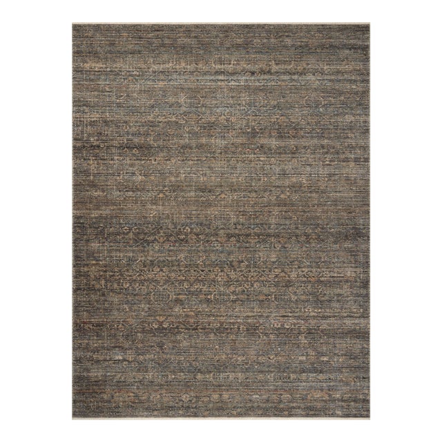 Amber Lewis x Loloi Molly Lagoon / Natural 6'-7" x 9'-2" Area Rug For Sale