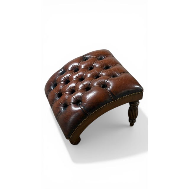 Ralph Lauren Style Leather Lounge Chairs and Ottoman, Late 20th C. For Sale In Philadelphia - Image 6 of 6