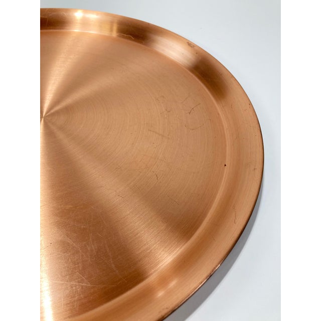 Mid 20th Century Vintage Large Round Copper Serving Tray For Sale - Image 5 of 5