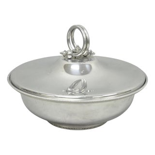 Vintage Bw Buenilum Silver Plated Aluminum Art Nouveau Covered Serving Dish For Sale