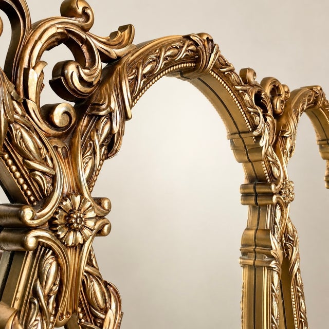 Absolutely stunning vintage Bassett triple oval mirror, a true statement piece. This large-scale mirror features an...