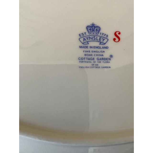 Late 19th Century Late 19th Century Aynsley Cottage Garden Fine Bone China Bowl Serving Dish Oval Vegetable Bowl, Made in England For Sale - Image 5 of 5