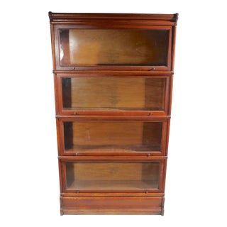 Antique 4 Stack Oak Barrister Bookcase by the Wernicke Co. For Sale
