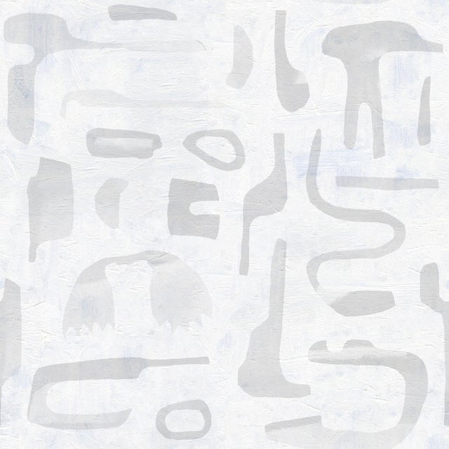 Contemporary Canvas Wallpaper by Susan Hable in White For Sale - Image 3 of 3