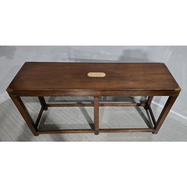 Vintage Mahogany Campaign Console Table, 1920, in Very Good conditions. Designed 1920 to 1949