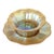 Louis Comfort Tiffany Favrile Iridescent Art Glass Ruffled Edge Finger Bowl With Underplate For Sale