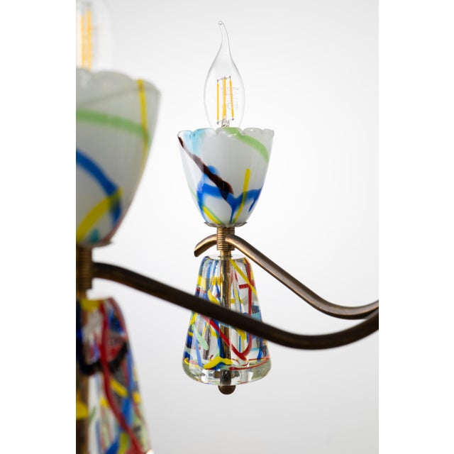 Murano Glass Chandelier by Dino Martens for Aureliano Toso,1950s For Sale - Image 8 of 13