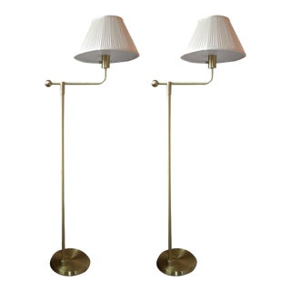 J H Lighting Swivel Arm Floor Lamps- a Pair For Sale
